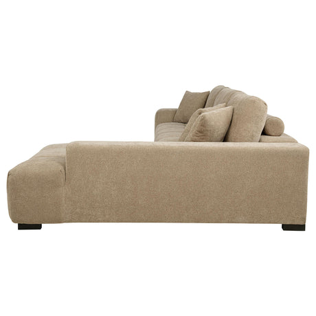Octavia Camel Upholstered Sectional Chaise Sofa - Ornate Home