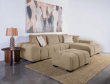 Octavia Camel Upholstered Sectional Chaise Sofa - Ornate Home