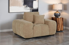 Octavia Camel Upholstered Track Arm Accent Chair - Ornate Home