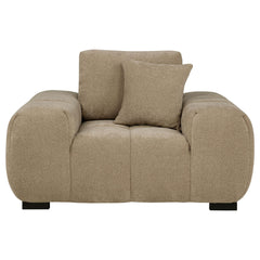 Octavia Camel Upholstered Track Arm Accent Chair - Ornate Home