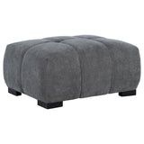 Octavia Charcoal Grey Upholstered Rectangular Ottoman - Ornate Home