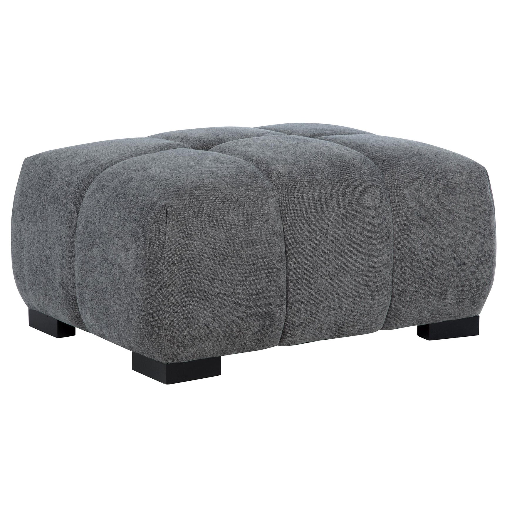 Octavia Charcoal Grey Upholstered Rectangular Ottoman - Ornate Home