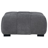 Octavia Charcoal Grey Upholstered Rectangular Ottoman - Ornate Home