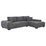 Octavia Charcoal Grey Upholstered Sectional Chaise Sofa - Ornate Home