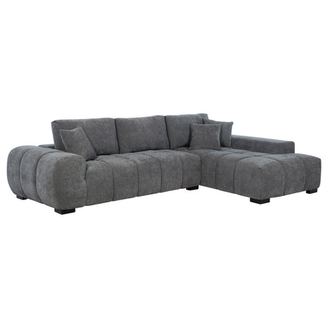 Octavia Charcoal Grey Upholstered Sectional Chaise Sofa - Ornate Home