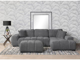 Octavia Charcoal Grey Upholstered Sectional Chaise Sofa - Ornate Home