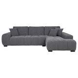 Octavia Charcoal Grey Upholstered Sectional Chaise Sofa - Ornate Home