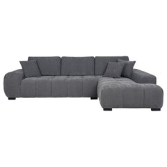 Octavia Charcoal Grey Upholstered Sectional Chaise Sofa - Ornate Home