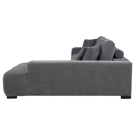 Octavia Charcoal Grey Upholstered Sectional Chaise Sofa - Ornate Home