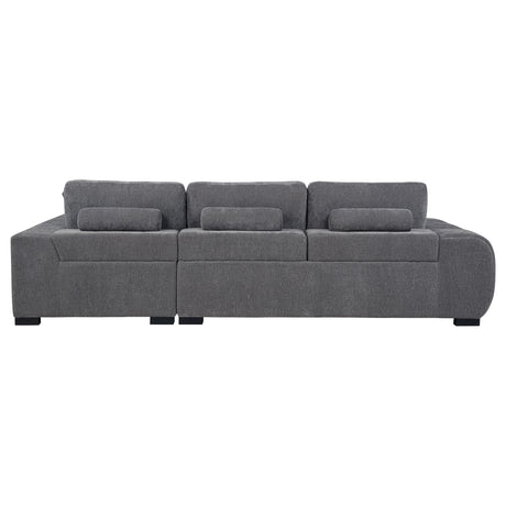 Octavia Charcoal Grey Upholstered Sectional Chaise Sofa - Ornate Home