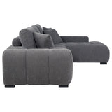 Octavia Charcoal Grey Upholstered Sectional Chaise Sofa - Ornate Home