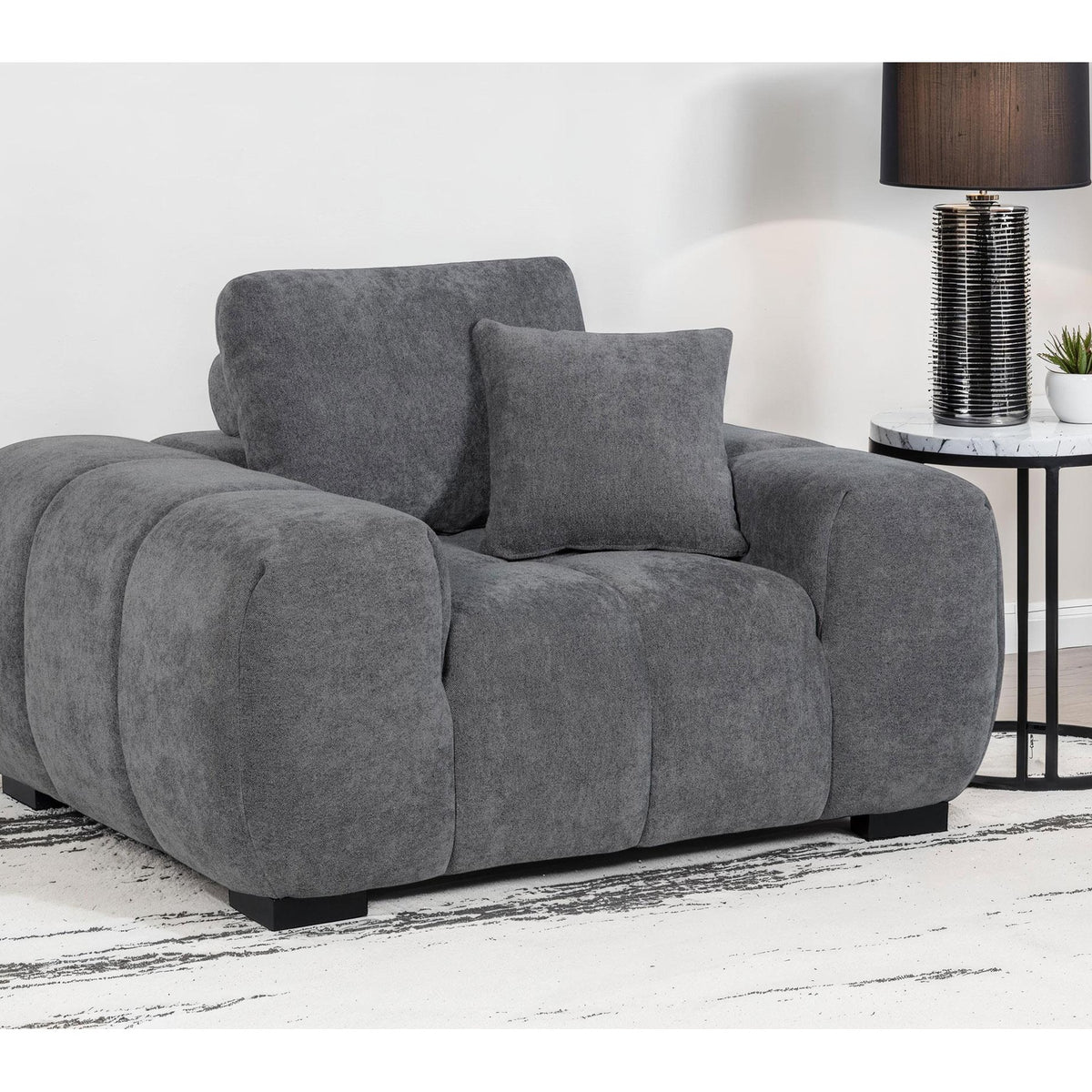 Coaster Octavia Coaster Octavia Charcoal Grey Upholstered Track Arm Accent Chair ...