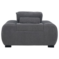 Octavia Charcoal Grey Upholstered Track Arm Accent Chair - Ornate Home