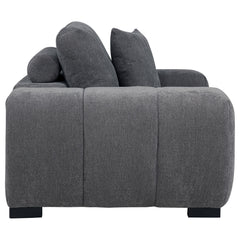 Octavia Charcoal Grey Upholstered Track Arm Accent Chair - Ornate Home