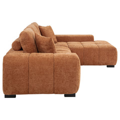 Octavia Orange Upholstered Sectional Chaise Sofa - Ornate Home