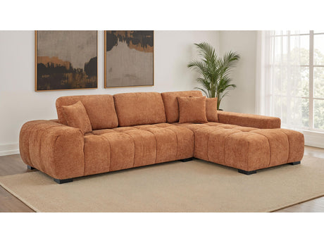 Octavia Orange Upholstered Sectional Chaise Sofa - Ornate Home