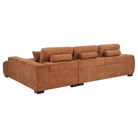 Octavia Orange Upholstered Sectional Chaise Sofa - Ornate Home