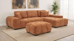 Octavia Orange Upholstered Sectional Chaise Sofa - Ornate Home