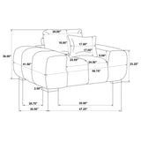 Octavia Orange Upholstered Track Arm Accent Chair - Ornate Home