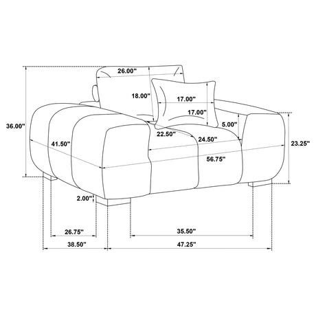 Octavia Orange Upholstered Track Arm Accent Chair - Ornate Home
