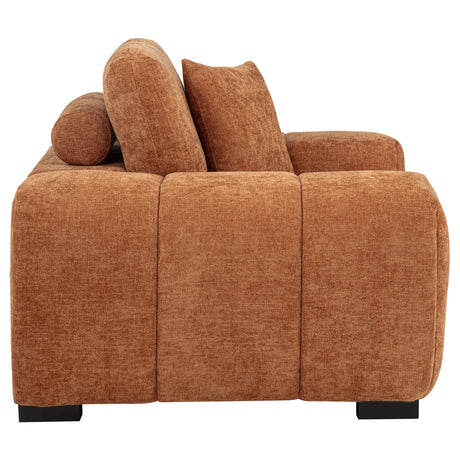 Octavia Orange Upholstered Track Arm Accent Chair - Ornate Home