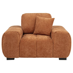 Octavia Orange Upholstered Track Arm Accent Chair - Ornate Home