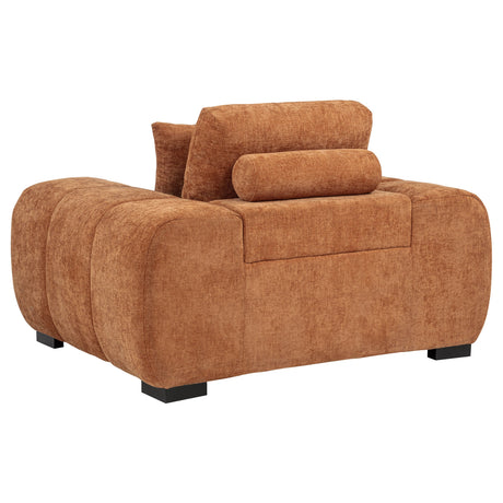 Octavia Orange Upholstered Track Arm Accent Chair - Ornate Home