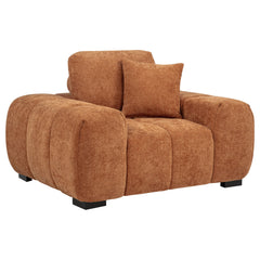 Octavia Orange Upholstered Track Arm Accent Chair - Ornate Home