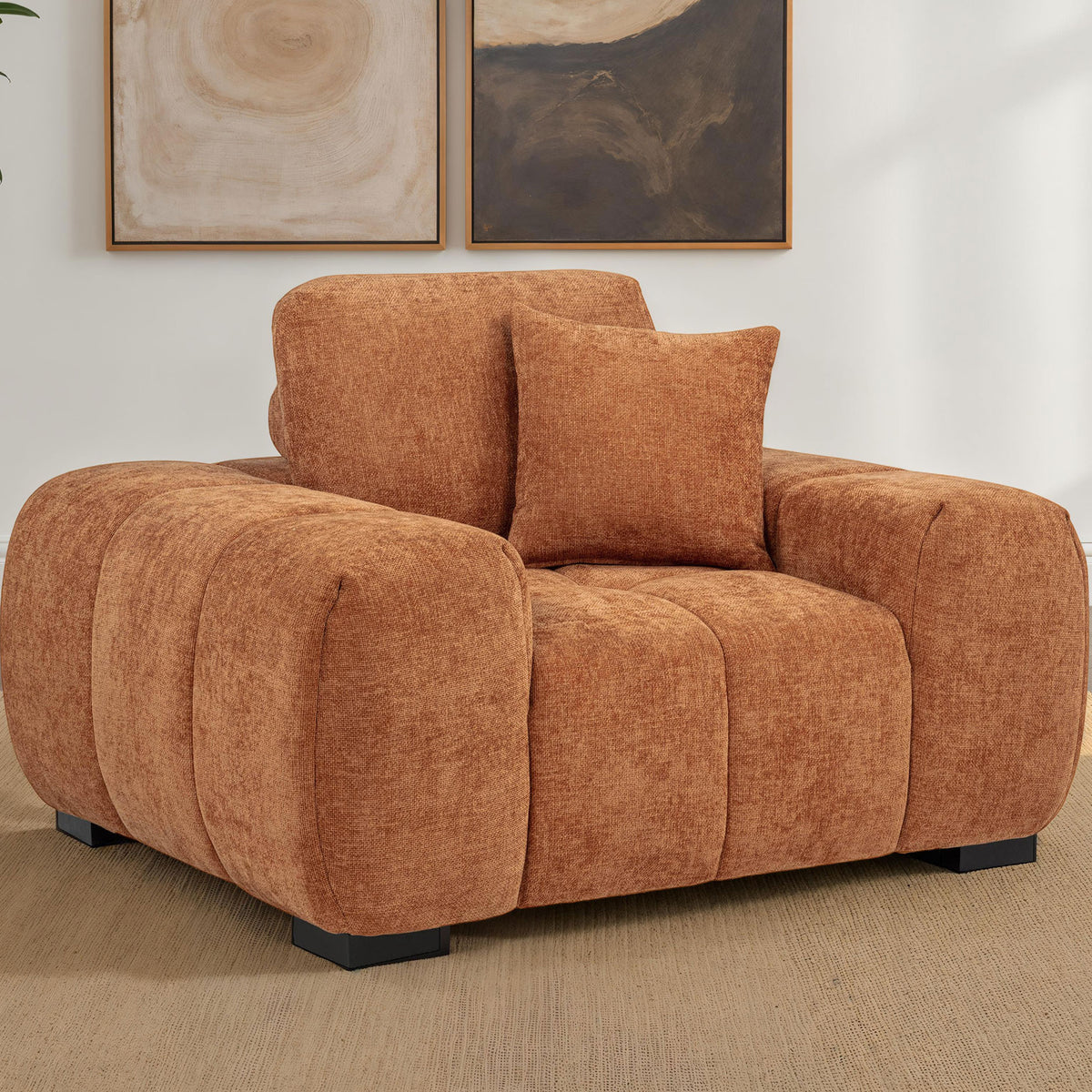 Coaster Octavia Coaster Octavia Orange Upholstered Track Arm Accent Chair | Ornate Home