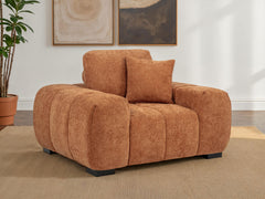 Octavia Orange Upholstered Track Arm Accent Chair - Ornate Home