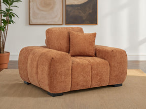 Octavia Orange Upholstered Track Arm Accent Chair - Ornate Home