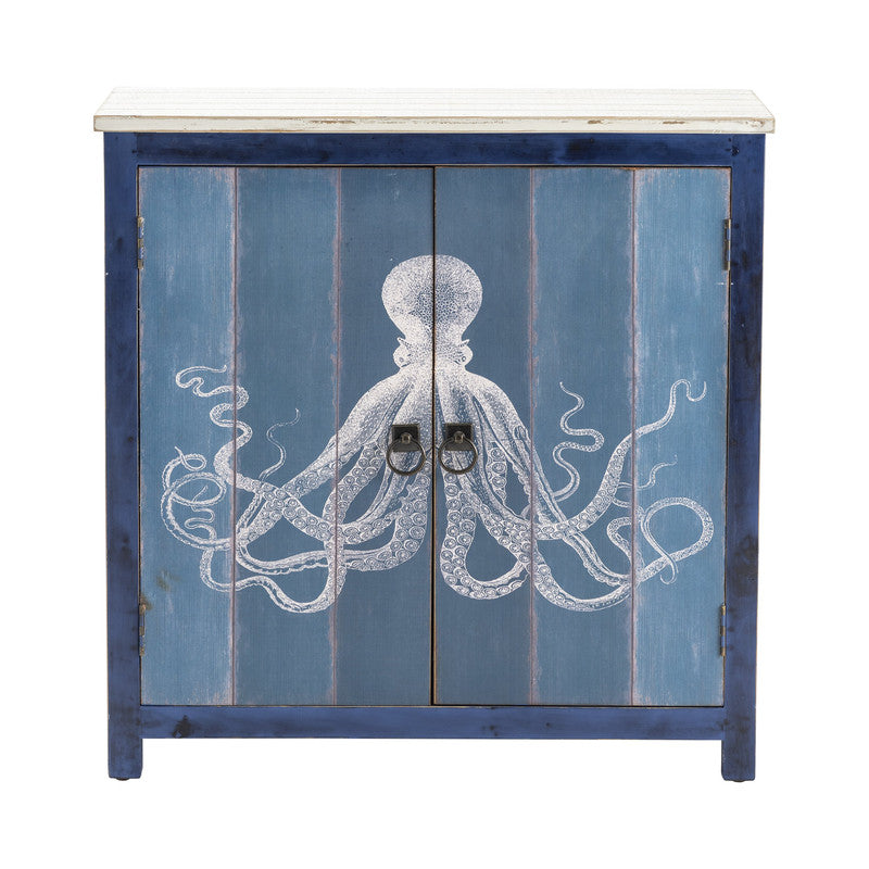 Octopus Blue/White Cabinet - Ornate Home