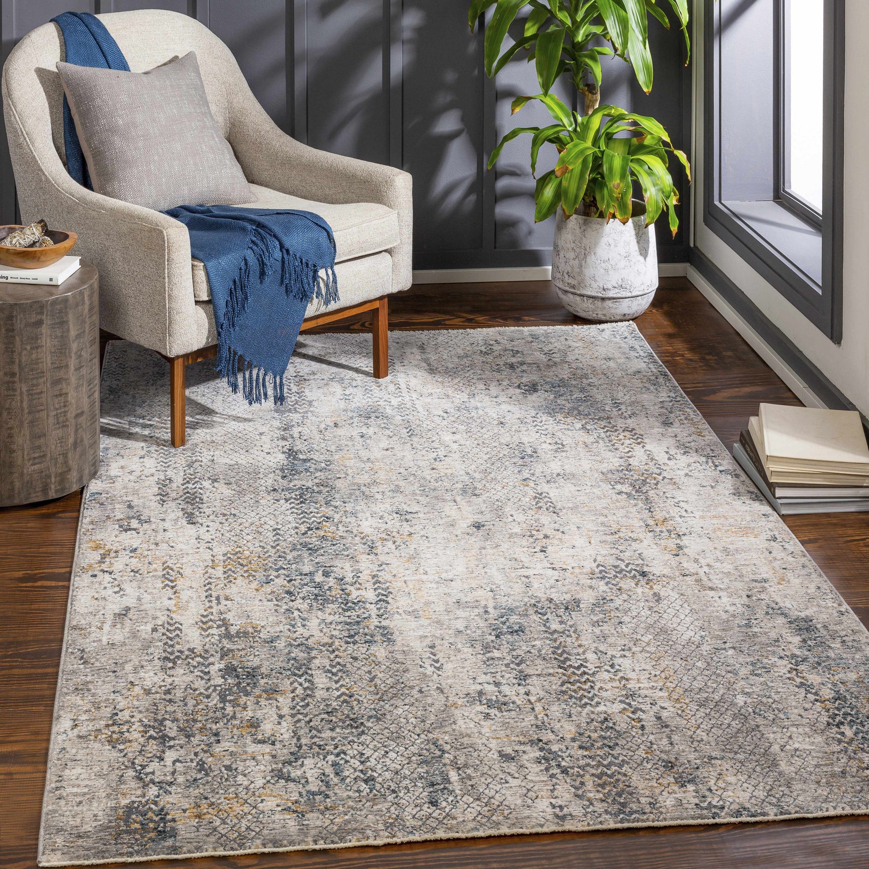 Odell Abstract Luxe Fringe Rug - Clearance - Ornate Home