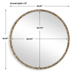Odeon Bronze Shell Inlay Round Mirror - Ornate Home