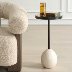 Odesa Bronze/Brown Marble Accent Table - Ornate Home