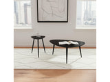 Odessa Black 2-piece Triangular Coffee and End Table Set - Ornate Home