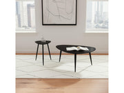 Odessa Black 2-piece Triangular Coffee and End Table Set - Ornate Home