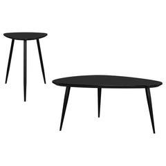 Odessa Black 2-piece Triangular Coffee and End Table Set - Ornate Home