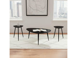 Odessa Black 3-piece Triangular Coffee and End Table Set - Ornate Home