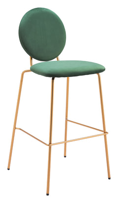Odessa Green & Gold Barstool (Set of 2) - Ornate Home