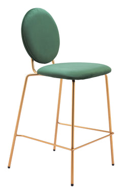 Odessa Green & Gold Counter Stool (Set of 2) - Ornate Home