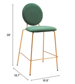 Odessa Green & Gold Counter Stool (Set of 2) - Ornate Home