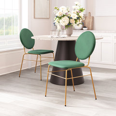 Odessa Green & Gold Dining Chair (Set of 2) - Ornate Home