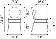 Odessa Green & Gold Dining Chair (Set of 2) - Ornate Home