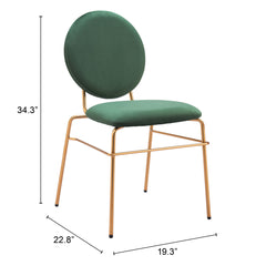 Odessa Green & Gold Dining Chair (Set of 2) - Ornate Home