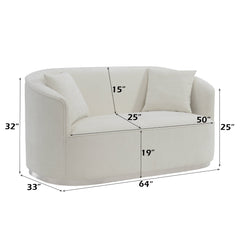 Odette Beige Loveseat W/2 Pillows - Ornate Home