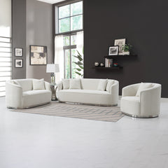 Odette Beige Loveseat W/2 Pillows - Ornate Home