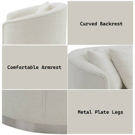 Odette Beige Sofa W/4 Pillows - Ornate Home