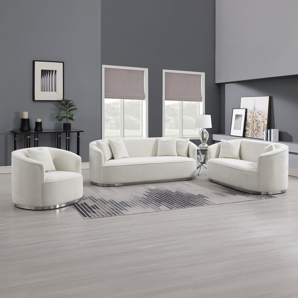 Odette Beige Sofa W/4 Pillows - Ornate Home