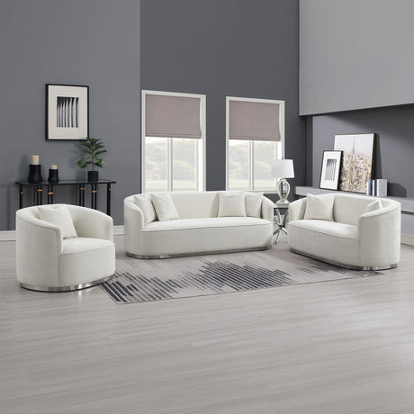 Odette Beige Sofa W/4 Pillows - Ornate Home